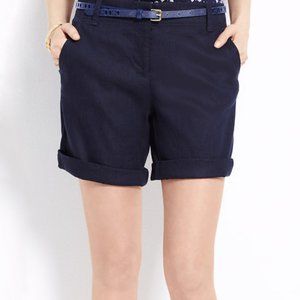 Ann Taylor Size 14 Blue Linen Blend Rolled Shorts